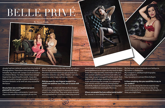 Belle Prive Photography Publication Editorial and Magazine Portfolio Boudoirzine