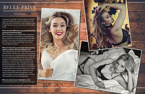Belle Prive Photography Publication Editorial and Magazine Portfolio Boudoirzine